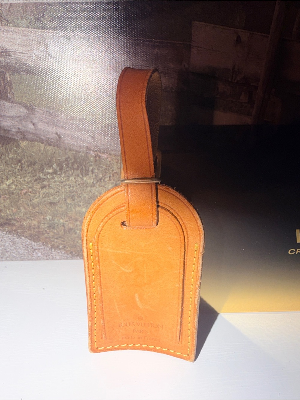 Louis Vuitton Leather Luggage Tag with Strap